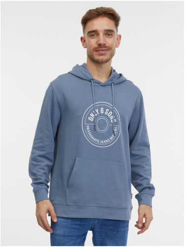 Men's Blue Hoodie ONLY & SONS Lamer - Men