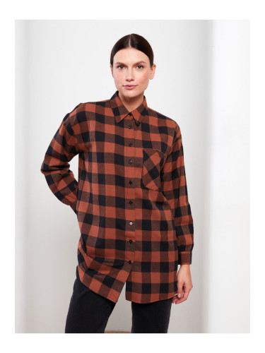 LC Waikiki Women's Plaid Long Sleeve Oversize Shirt Tunic