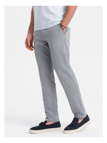Ombre Elegant men's SLIM FIT chino pants - light grey