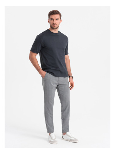 Ombre Men's classic cut pants in a delicate check - grey