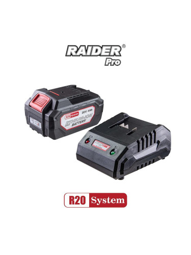 Комплект / сет батерия и зарядно, R20 system, 20V, 4Ah, RAIDER 131167