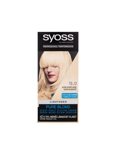 Syoss Permanent Coloration Lightener Боя за коса за жени 50 ml Нюанс 13-0 Ultra Lightener увредена кутия