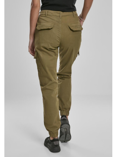 Women's high-waisted cargo trousers summer olive