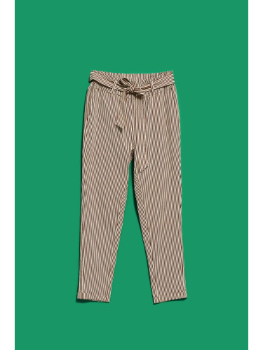 Marisse Women's Trousers L-Sp-4015 Brown_Off White