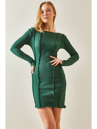 XHAN Emerald Green Wide Neck Mini Camisole Dress