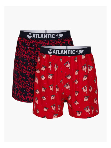 Men's boxer shorts ATLANTIC 2Pack - red/dark blue