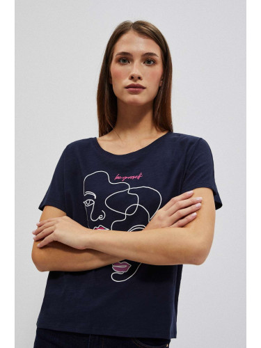 Marisse Women's T-Shirt L-Ts-4047 Navy