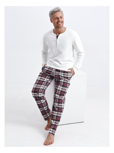 Pyjamas Sensis Paul Interlock/Flannel Christmas M-XL men's cream 001