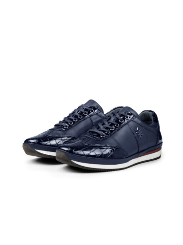 Ducavelli Marvelous Genuine Leather Men's Casual Shoes Navy Blue