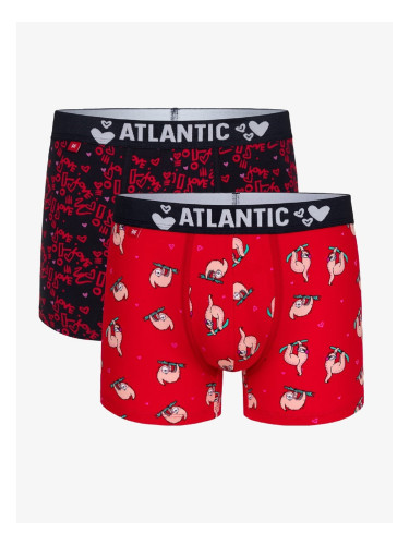 Men's Boxer Shorts ATLANTIC 2Pack - Red/Dark Blue