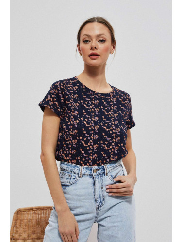 Marisse Women's T-Shirt L-Ts-3732 Navy