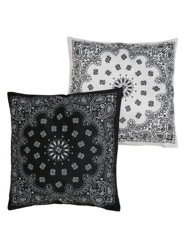 Bandana Print Cushion Set Black/White