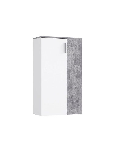 ШКАФ ЗА ОБУВКИ БУУТС 68.9/34.1/120.4 СМ В БЯЛ ЦВЯТ И СИВА ТЕКСТУРА БЕТОН