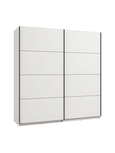 БЯЛ ДВУКРИЛЕН ГАРДЕРОБ ГАРД С ПЛЪЗГАЩИ ВРАТИ 200/61/217 СМ