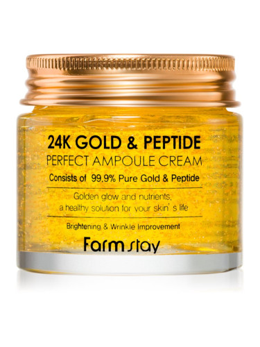 Farmstay 24K Gold & Peptide Perfect Ampoule Cream хидратиращ крем против стареене на кожата 80 мл.
