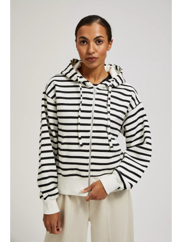 Marisse Women's Sweatshirt L-Bl-4307 White_Black