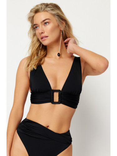 Trendyol Black Triangle Accessory Bikini Top