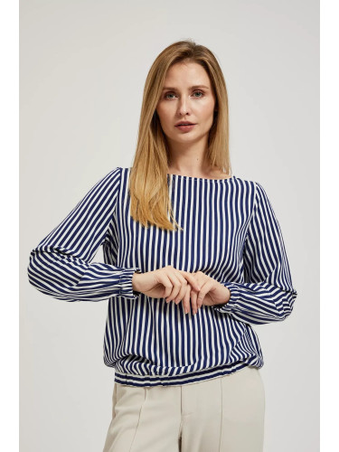 Marisse Women's Shirt L-Ko-4305 White_Navy