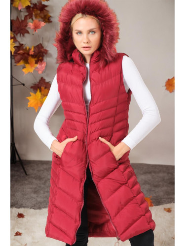 Z6725 DEWBERRY WOMEN'S VEST-DARK BURGUNDY