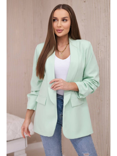 Elegant blazer with lapels light mint
