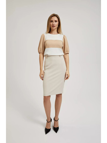 Дамска бежова пола тип „калъф“