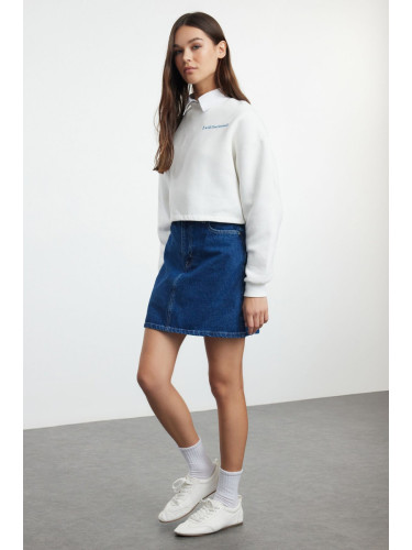 Trendyol Blue More Sustainable High Waist Mini Denim Skirt