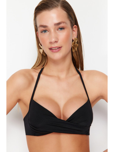 Trendyol Black Bralette Push Up Bikini Top