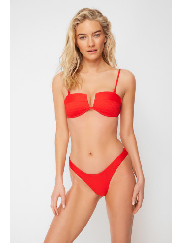 Trendyol Red High Leg Brazilian Bikini Bottom