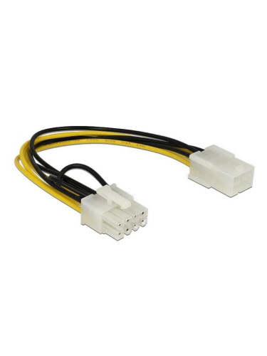 Захранващ кабел DeLock 83775, PCI-E 6pin(ж) към 8pin(м), 0.2m