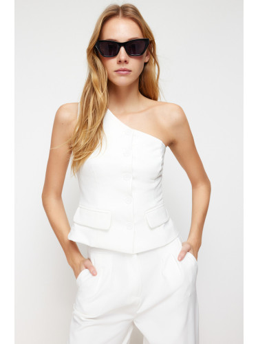 Trendyol Ecru Fitted Single Sleeve Woven Vest