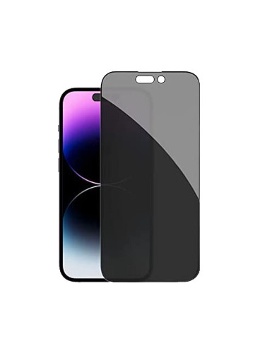 Стъклен протектор за дисплей MBX 5D Full Privacy с цяло лепило, За iPhone 14 Pro (6.1), Черен