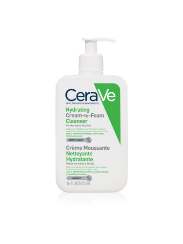 CeraVe Cleansers Hydrating Cream-to-Foam Cleanser почистваща крем- пяна за нормална към суха кожа 473 мл.