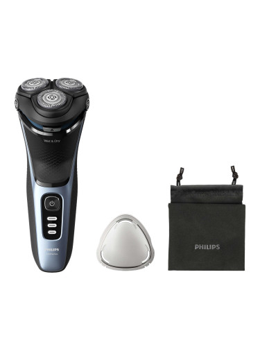 Електрическа самобръсначка за мокро и сухо бръснене Philips Series 3000 S3243/12 синьо