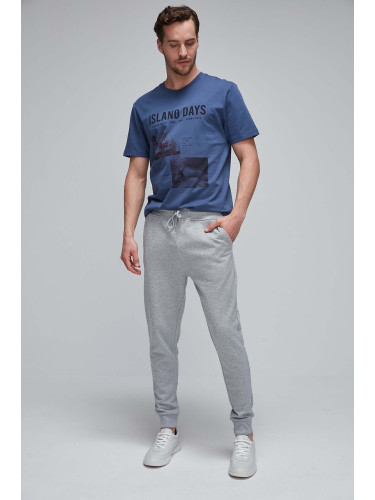 GRIMELANGE Jeremiah Men's Regular Leg Elastic Fabric Waist Cord And Elastic Pocket Graymelange Sweatpants