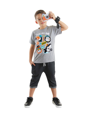 mshb&g Cool Animals Boys T-shirt Capri Shorts Set