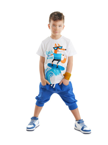 Denokids Surf Fox Boy's Summer T-shirt Capri Shorts Set