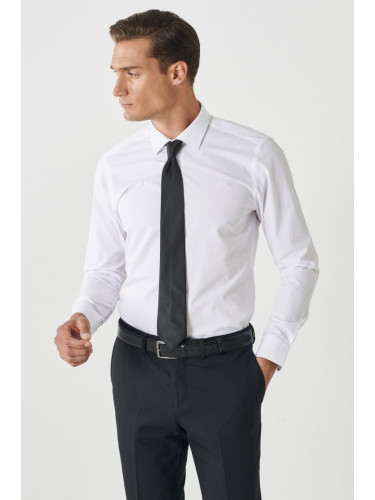 ALTINYILDIZ CLASSICS Men's White Tailored Slim Fit Slim Fit Shirt