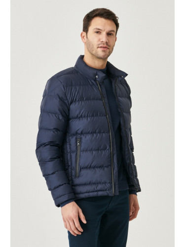 ALTINYILDIZ CLASSICS Men's Navy Blue Standard Fit Normal Cut Water And Cold Proof Filled Down Jacket