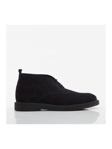 Hotiç Navy Blue Men's Casual Boots With Genuine Leather.