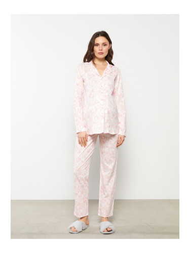 LC Waikiki Shirt Collar Floral Long Sleeve Cotton Maternity Pajamas Set