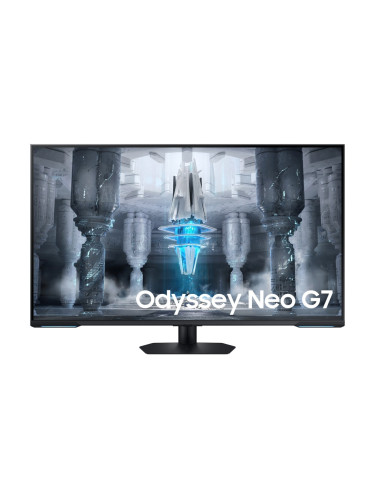 Монитор Samsung Odyssey Neo G7 LS-43CG700 (2023), 43" (81.28cm), VA панел, 144Hz, 4K/UHD, 1ms, 400cd/m2, DisplayPort, HDMI, USB, Wi-Fi, Bluetooth, LAN