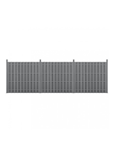 Ограда от WPC панели 185 cm x 562 cm Сива