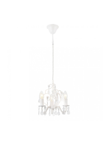 Полилей с 3 разклонения 3 x E14 Luzern 140 x Ø 26 cm, изкуствени кристали, Бял