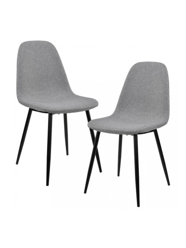 Дизайнерски стол комплект от 2 броя , 86 x 46cm, Сив