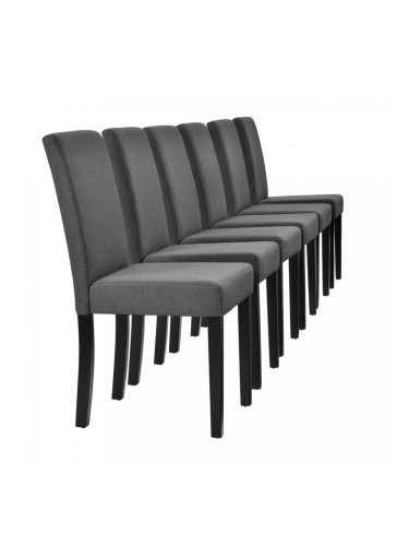 Тапициран стол San Marino комплект от 6 броя 90 x 42 x 48 cm Тъмносив
