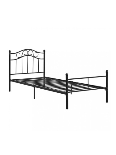 Двойно легло с метална рамка - Черно - 200 x 120см