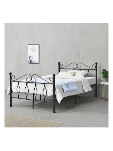 Метално легло Apolda, размери 120x200 см,  Черен цвят