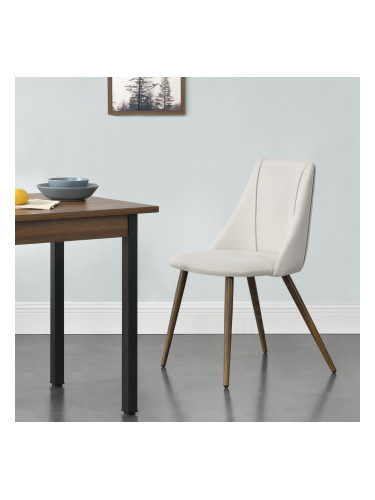 Тапициран стол Danzig,  Комплект от 2 броя,  дървени,  бежов цвят