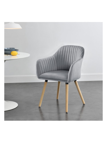 Трапезен стол Dover,  светло сив цвят