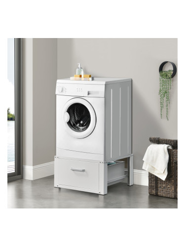 Платформа за перална машина 63 x 54 x 31 cm, до 150 kg, Стомана, Бяла *65095806*